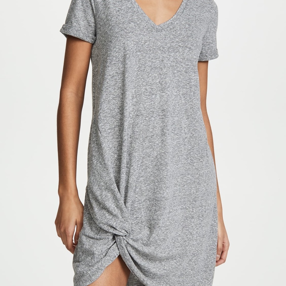 Z Supply Gray Knotted T-Shirt Dress